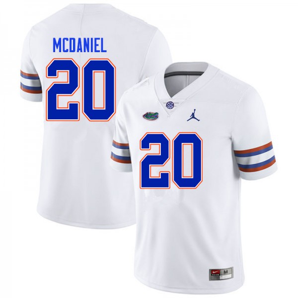 Men #20 Mordecai McDaniel Florida Gators College Football Jersey White